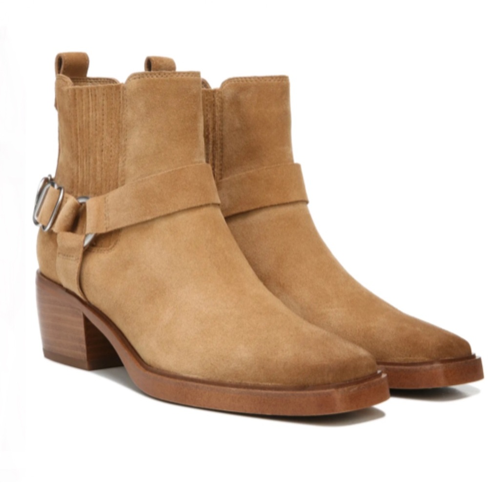 NWOT Bellamie Sam Edelman Tan Suede Women’s Booties Size 7b - Picture 10 of 11